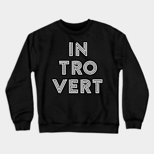 Introvert - White Print Crewneck Sweatshirt